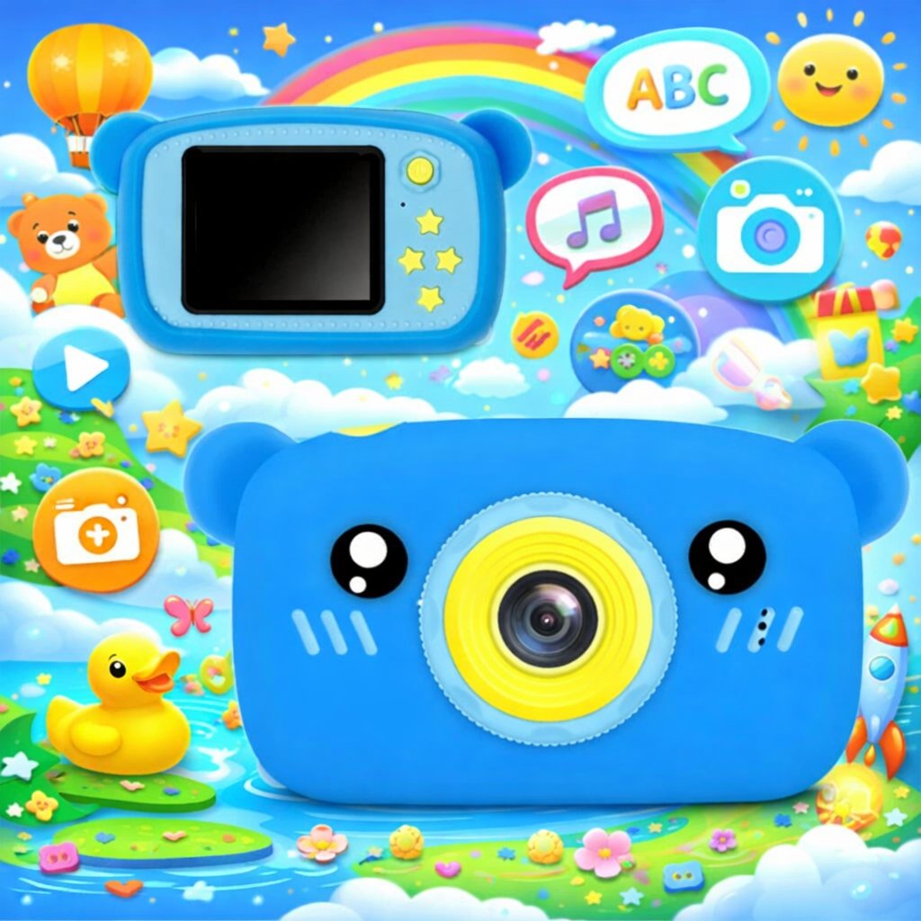 Фотоапарат дитячий ведмедик Teddy GM-24 з дисплеєм HD-екран,Блакитний