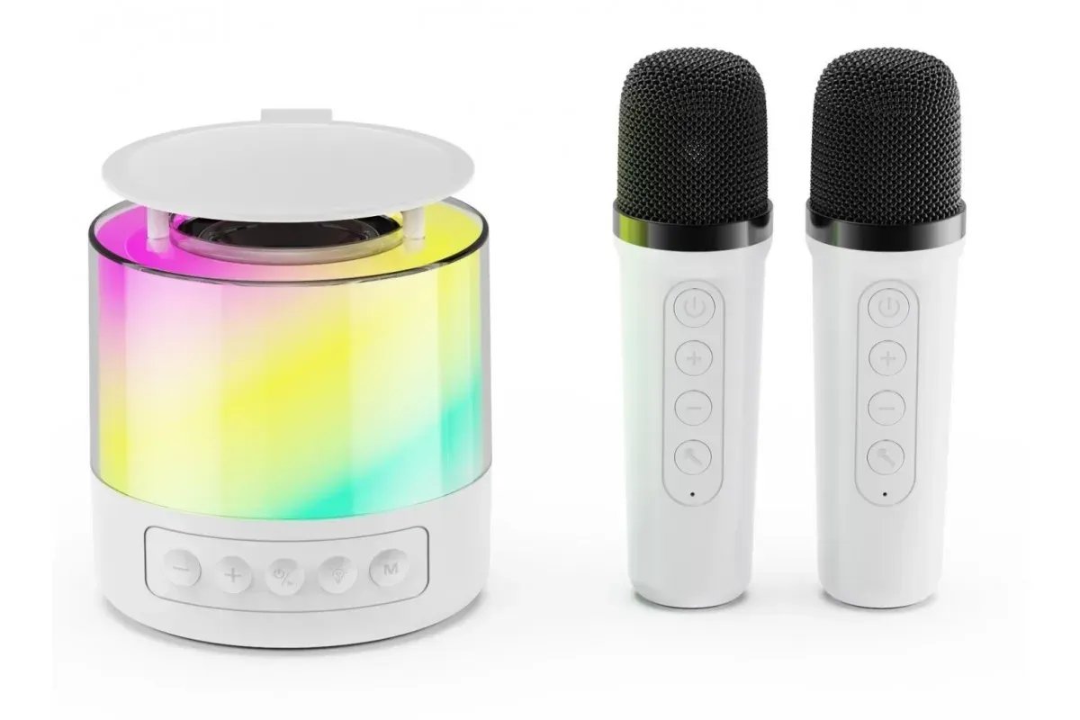 Портативна караоке-колонка K19 із 2 бездротовими мікрофонами (5W, Bluetooth 5.3, RGB)