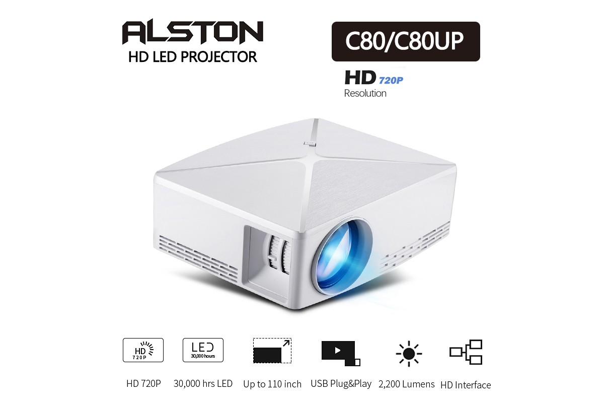 Мультимедійний смарт-проєктор C80UP (Android 9.0, Wi-Fi, Bluetooth)