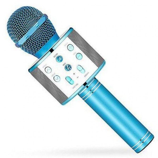 Мікрофон-караоке Q7 Bluetooth — Бездротова система 2-в-1 для вокалу та музики,Блакитний