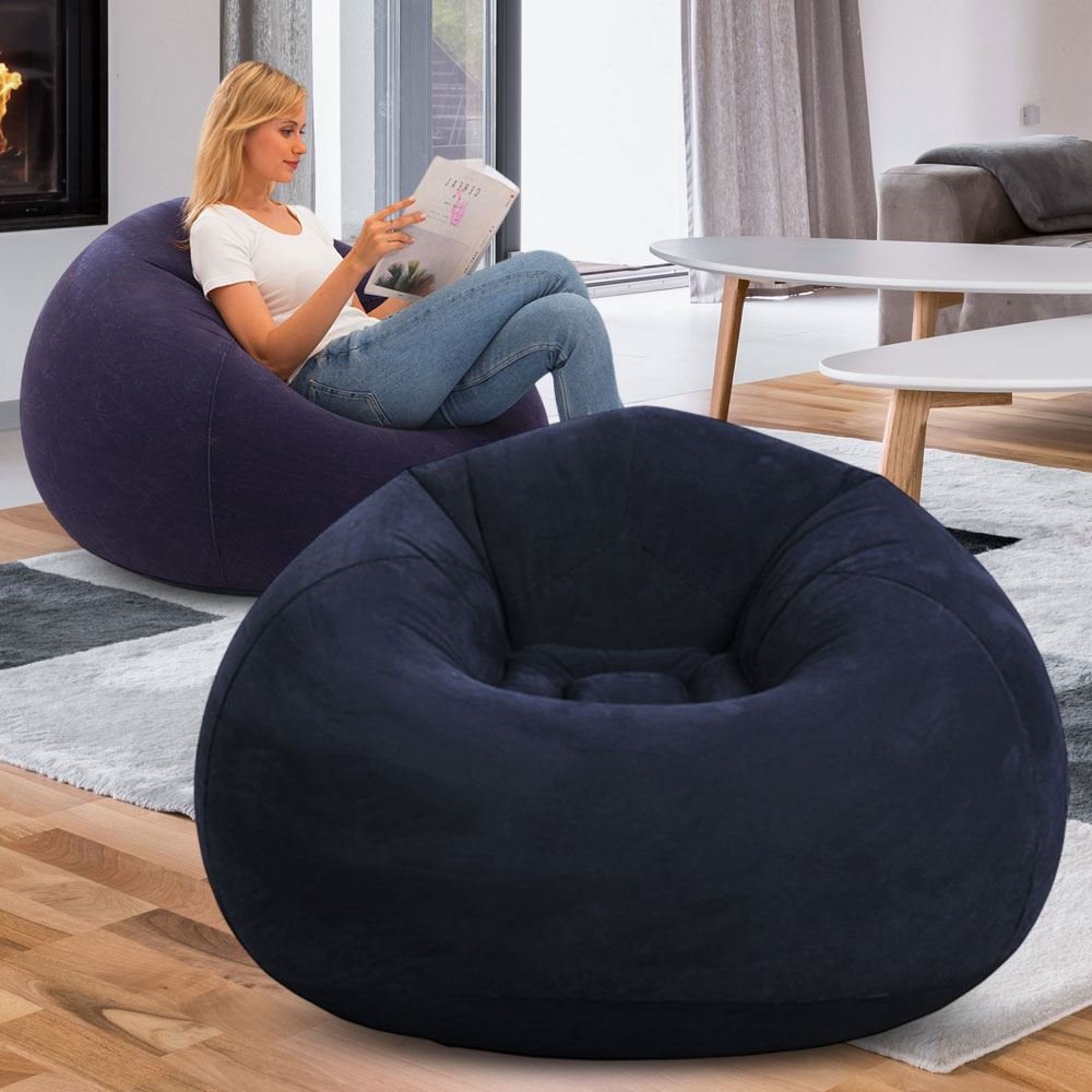 Надувне крісло Inflatable Sofa з флокованим покриттям — Ваш персональний острівець комфорту,Синє