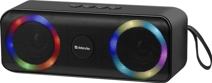 Портативна колонка Defender Q1 (10 Вт) — Потужний звук та яскраве підсвічування,Чорна