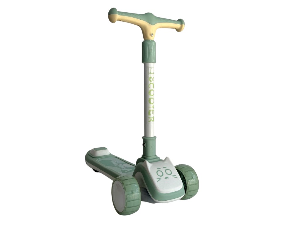 Дитячий триколісний самокат Scooter Vitality 118: Музика та світло для незабутніх прогулянок,М'ятний