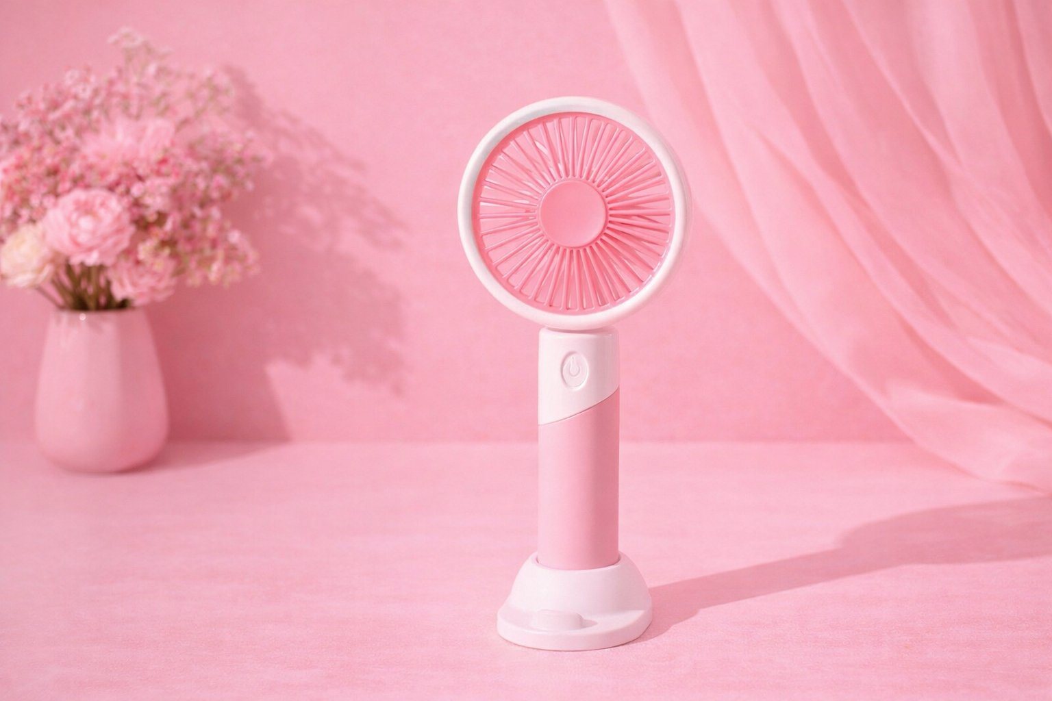 ПОРТАТИВНИЙ МІНІ-ВЕНТИЛЯТОР PORTABLE FAN 6+,Рожевий