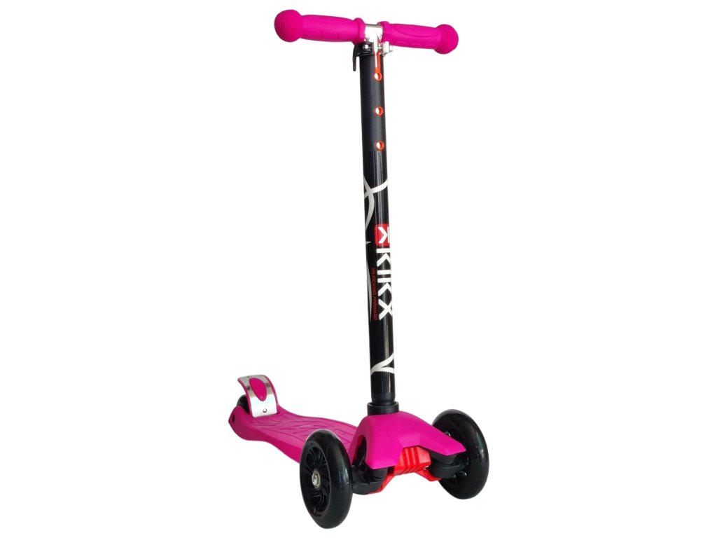 Дитячий триколісний самокат Scooter Maxi 02: Класична надійність та впевнений рух,Рожевий