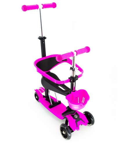 Дитячий самокат-трансформер Scooter Smart BM5 5 в 1 (зі світловими колесами та кошиком)