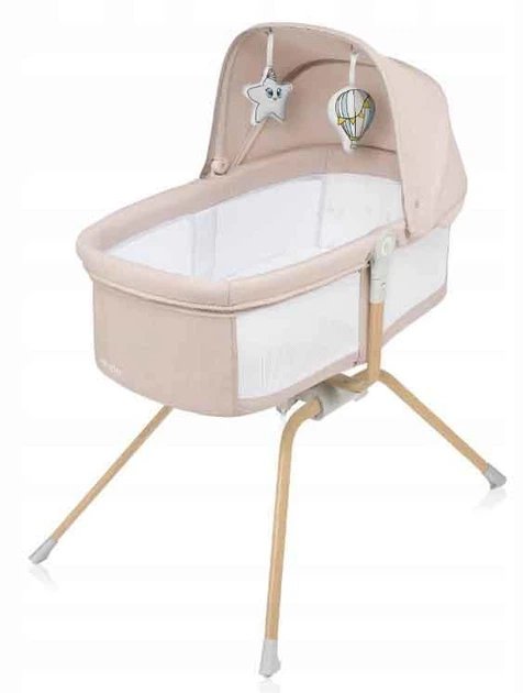Дитяче ліжечко-колиска Lionelo Malin Evo Beige Natural (із запатентованою системою гойдання, нахилом матраца та сумкою)