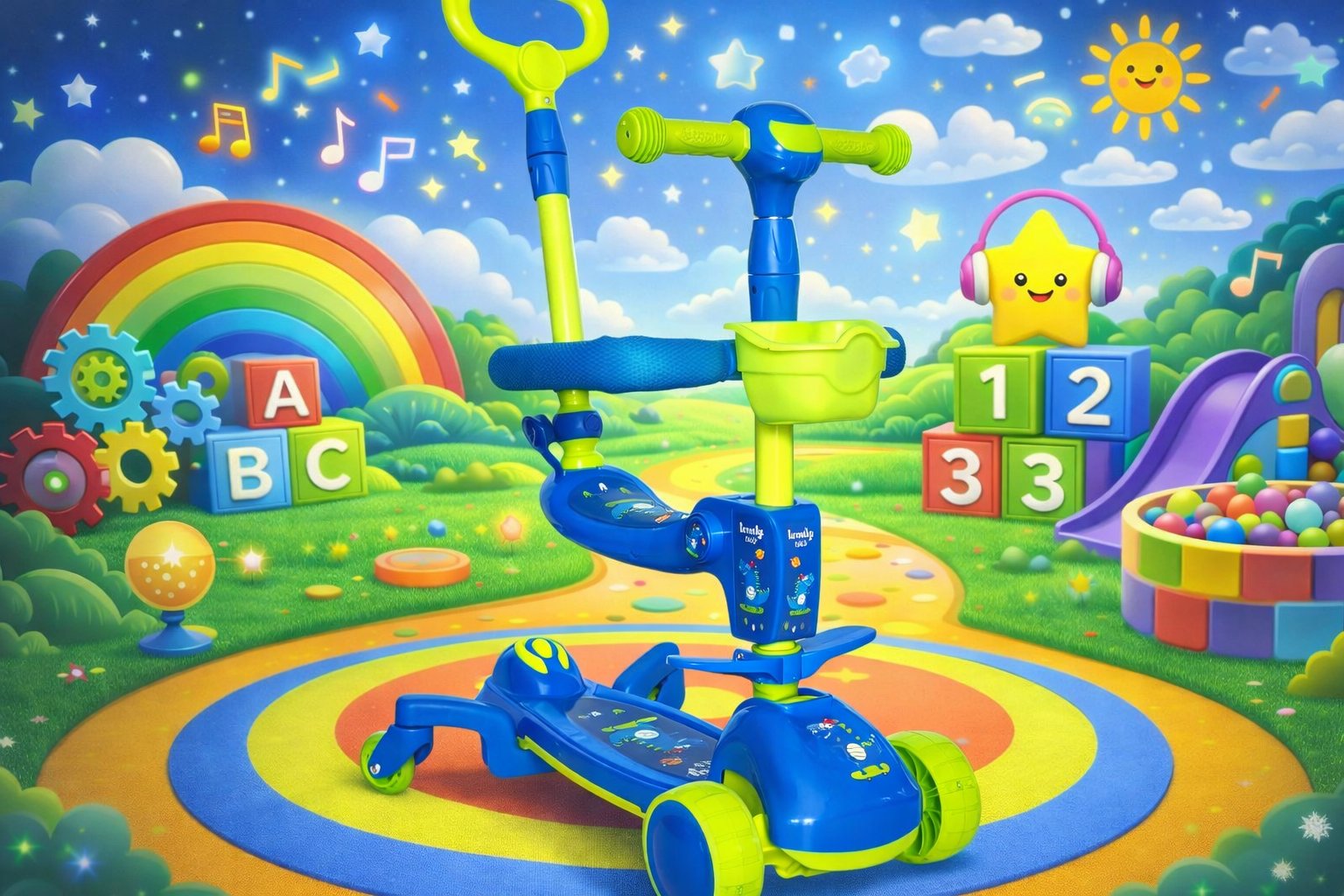 Дитячий самокат-трансформер 4 в 1 Scooter Lovely Child 8520: Безпека преміумкласу та повний контроль,Синій