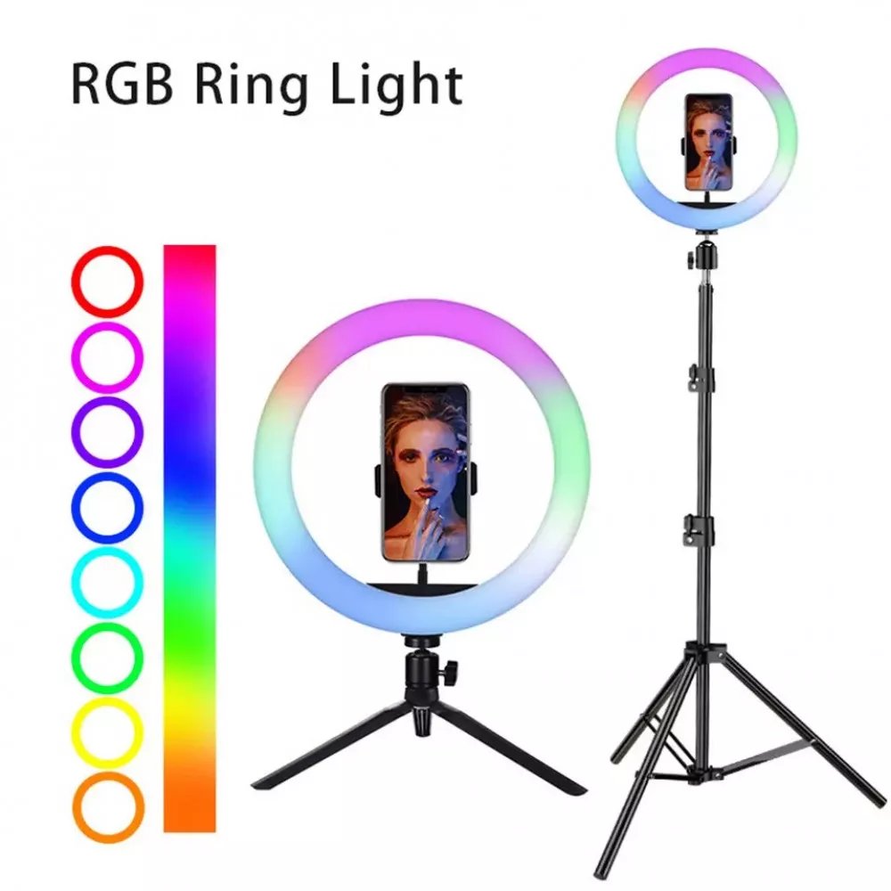 Кільцева LED лампа LJJ-36 RGB 36 см — професійне освітлення з креативними кольоровими режимами