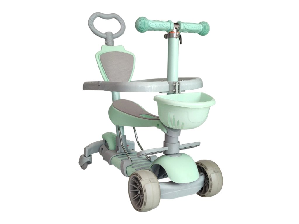 Дитячий самокат-трансформер 3 в 1 Scooter Smart 081B: Максимальна безпека та впевнений контроль,М'ятний