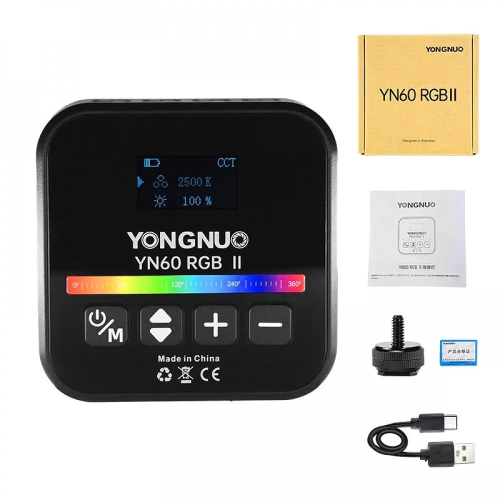 Накамерний відеосвітло YongNuo YN60 RGB II — компактність та потужність у чорному корпусі
