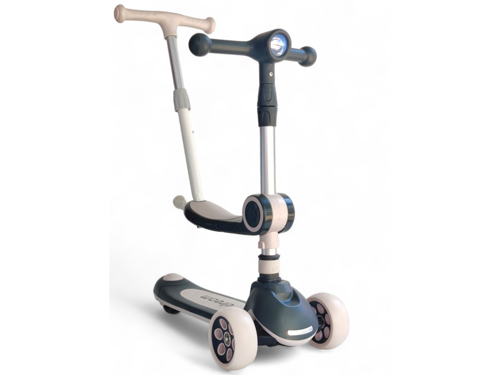 Дитячий самокат-трансформер 3 в 1 Scooter Dream M3: Потужність, безпека та світлові ефекти,Чорний