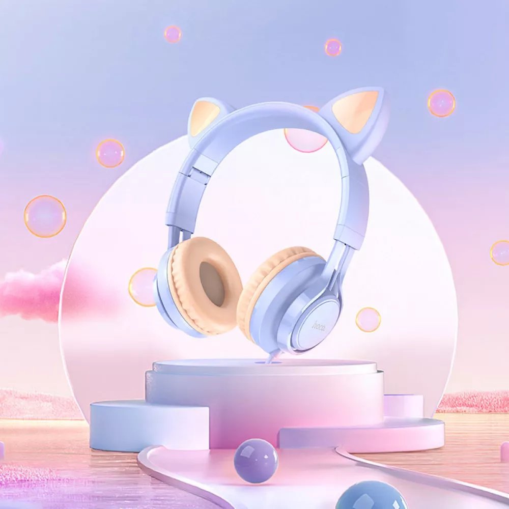 Повнорозмірні навушники Hoco W36 Cat ear — стильний дизайн та улюблені треки