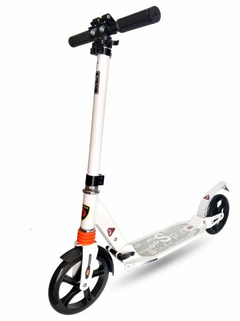 Двоколісний самокат Scooter 116B: Максимальна амортизація та витривалість для міста,Білий