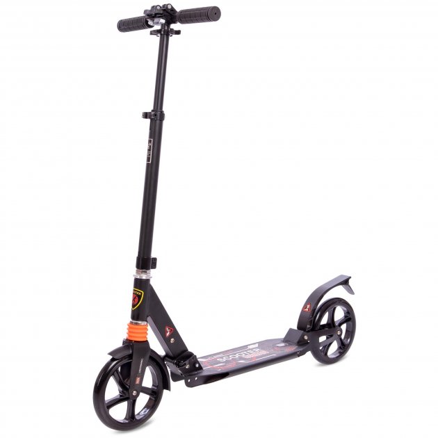 Двоколісний самокат Scooter 116B: Максимальна амортизація та витривалість для міста,Чорний