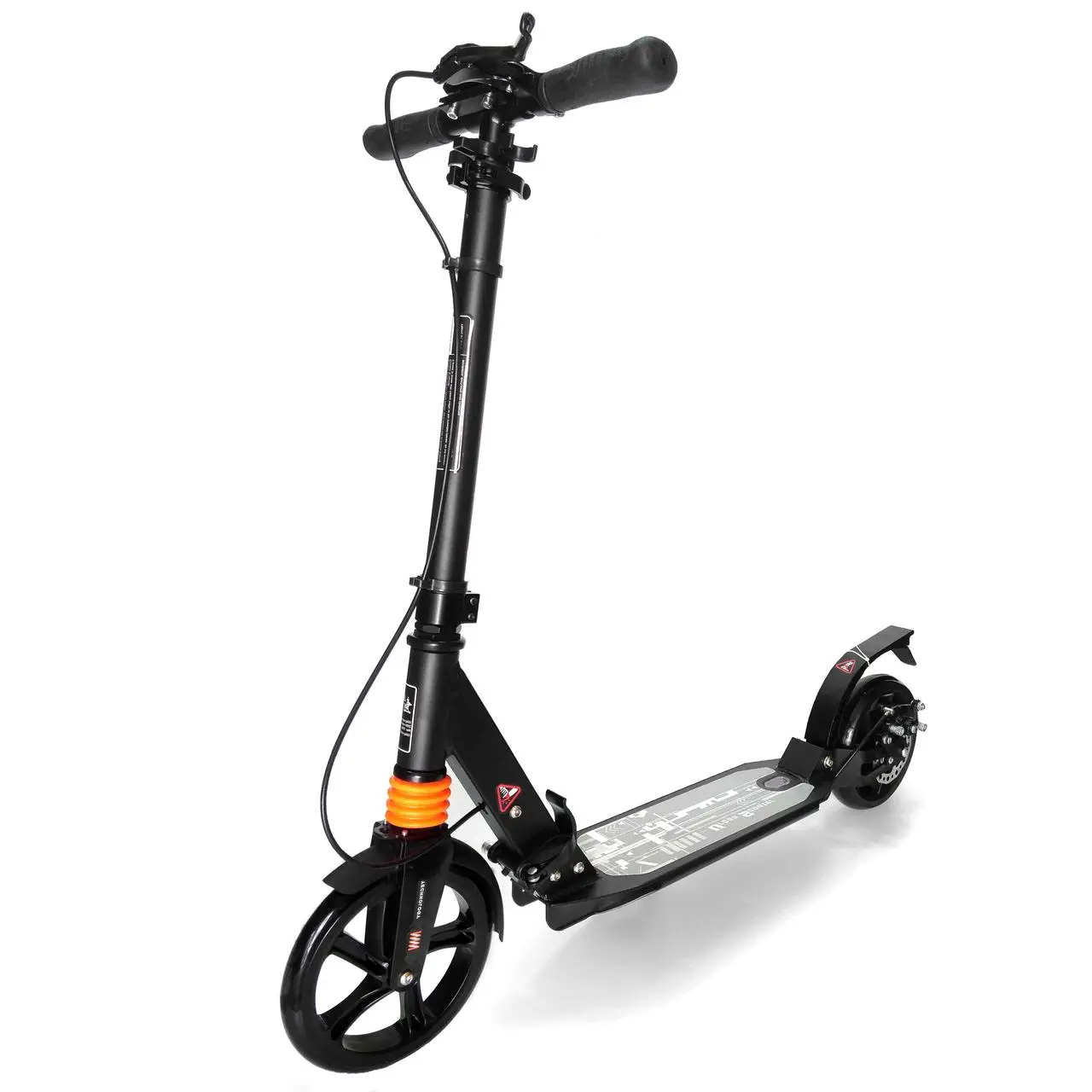Міський двоколісний самокат Scooter 001P: Преміальна безпека та подвійна амортизація,Чорний