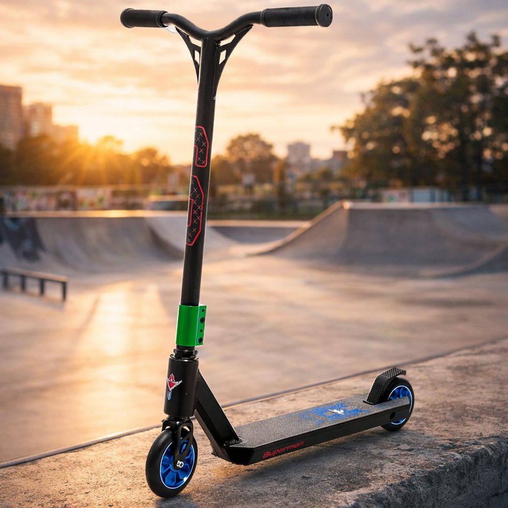 Трюковий самокат Scooter D090: Максимальна стійкість та професійні алюмінієві диски,Зелений
