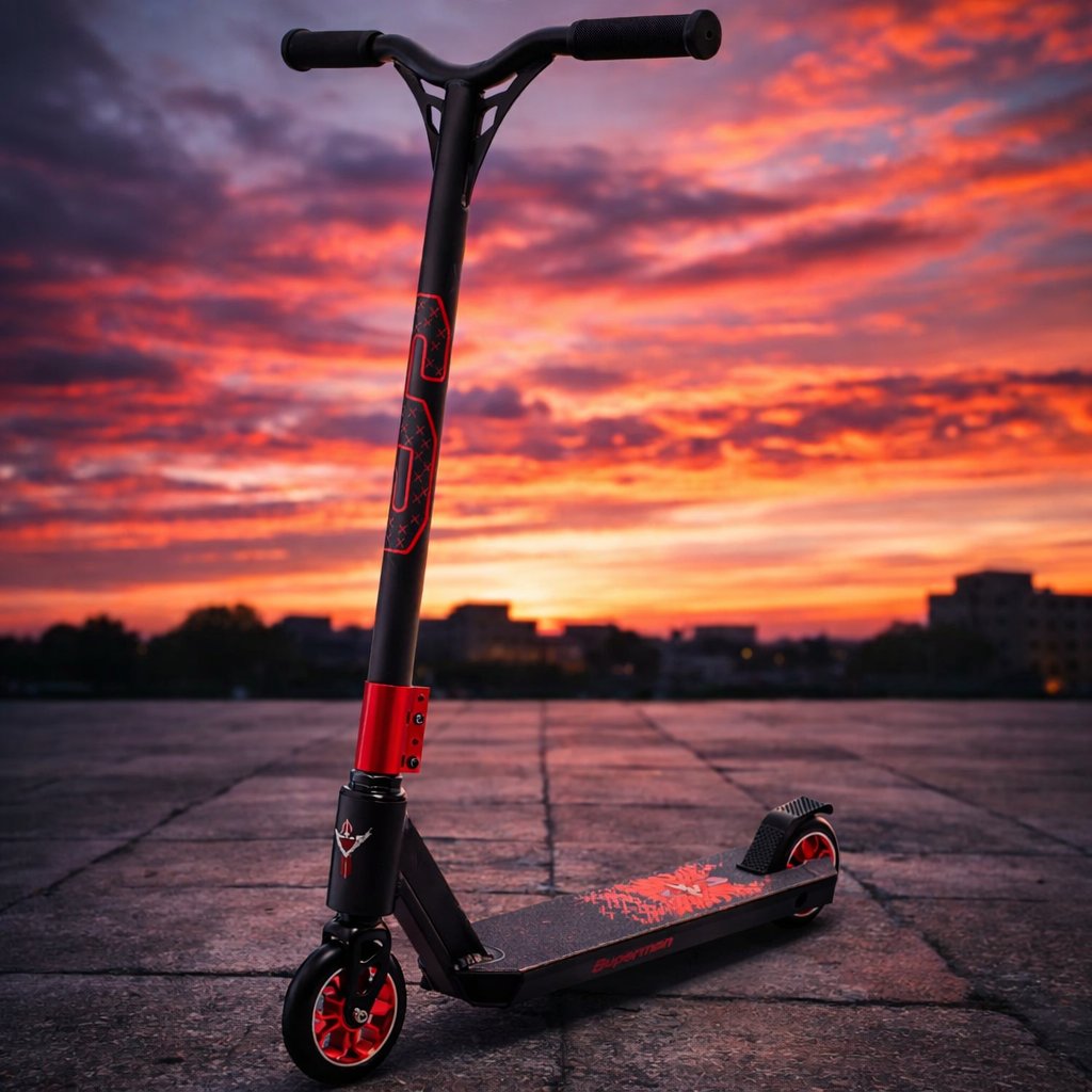 Трюковий самокат Scooter D090: Максимальна стійкість та професійні алюмінієві диски,Червоний