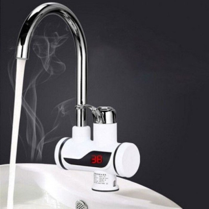 Проточний кран-водонагрівач із верхнім регулятором, металевим краном та LED-дисплеєм RX-002