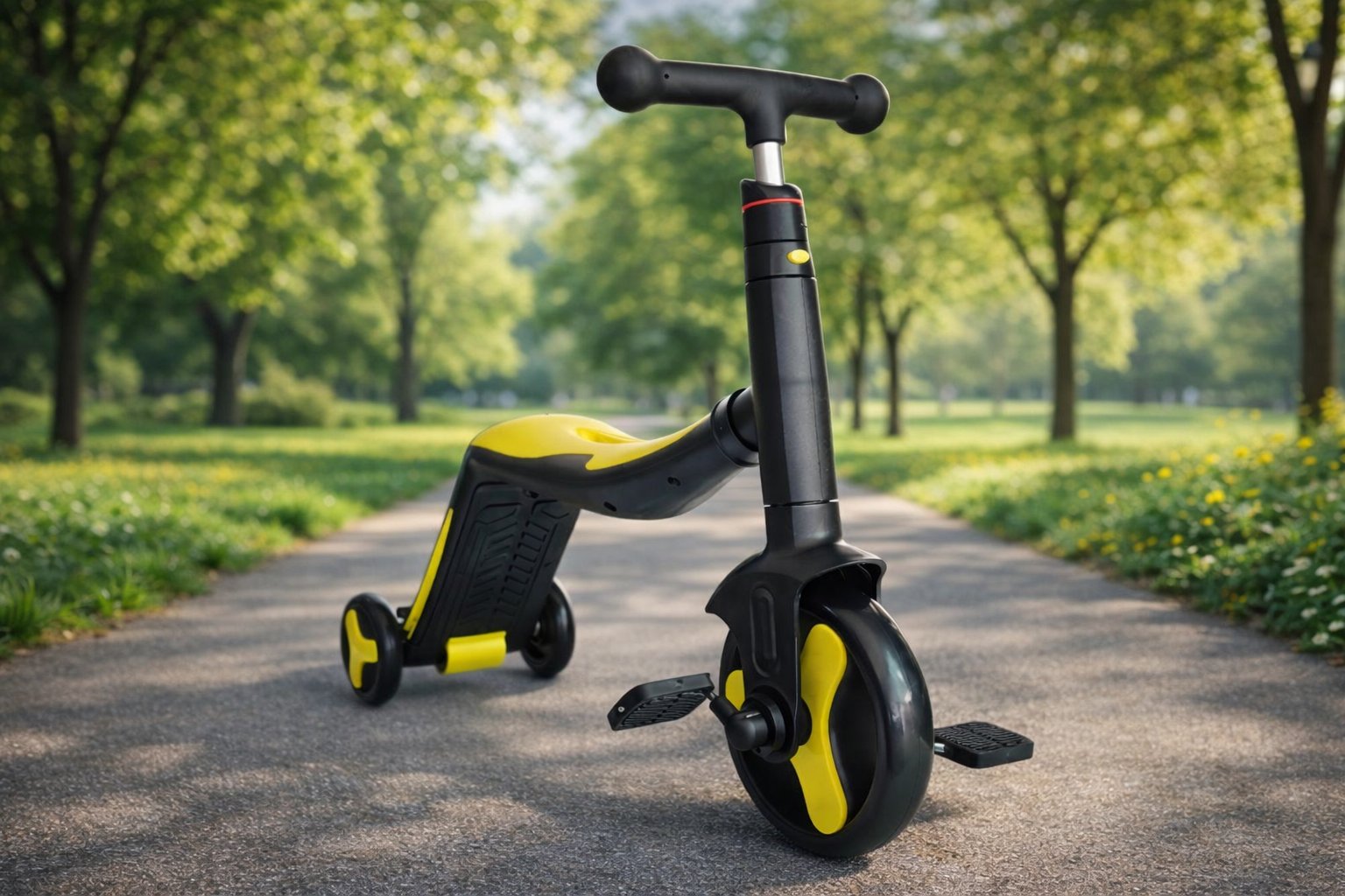 Дитячий велосипед-беговел-самокат 3 в 1 Scooter FL-868: Універсальний транспорт для маленьких дослідників,Жовтий
