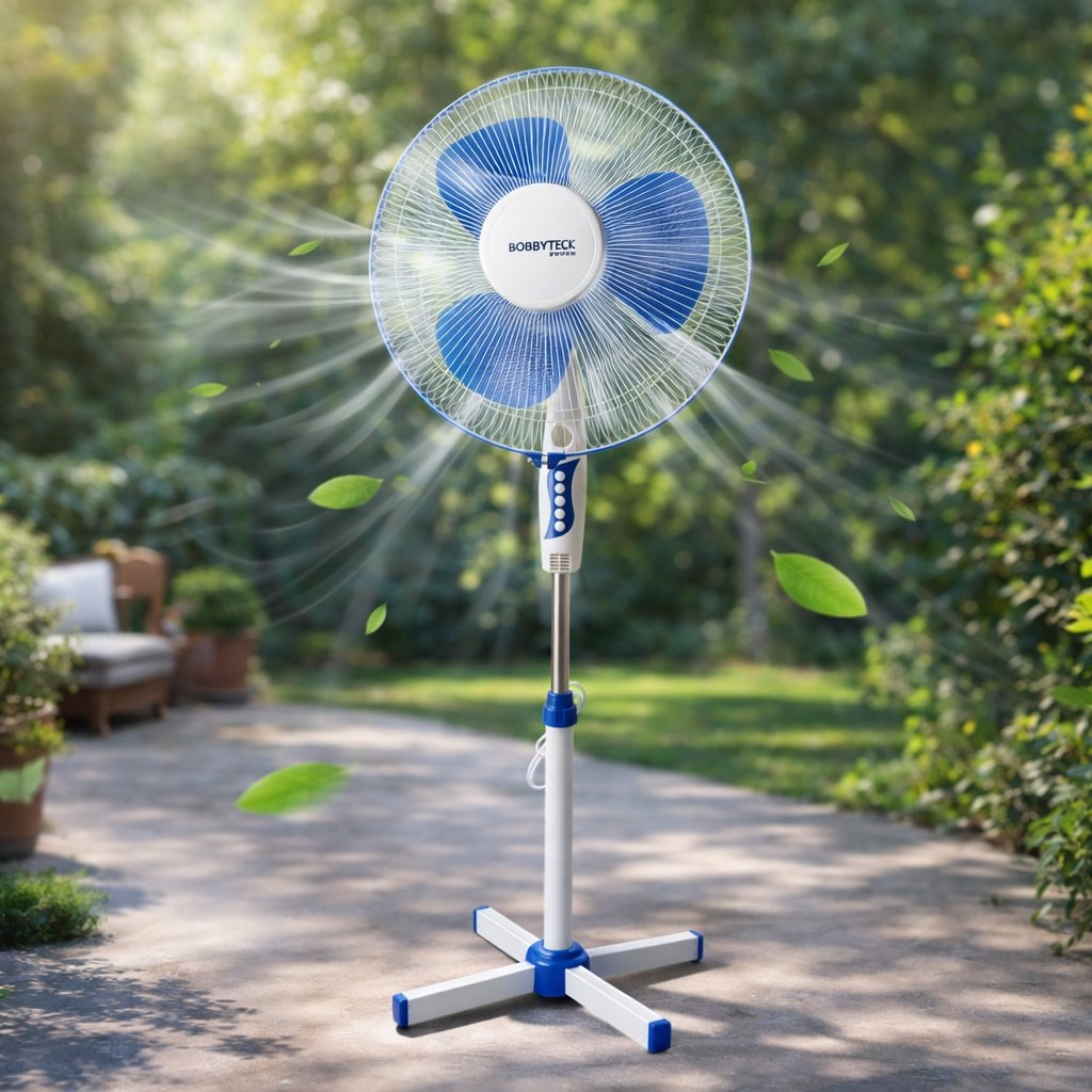 Підлоговий вентилятор BOBBYTEC FS40-630: Потужна прохолода для великих просторів,Синій