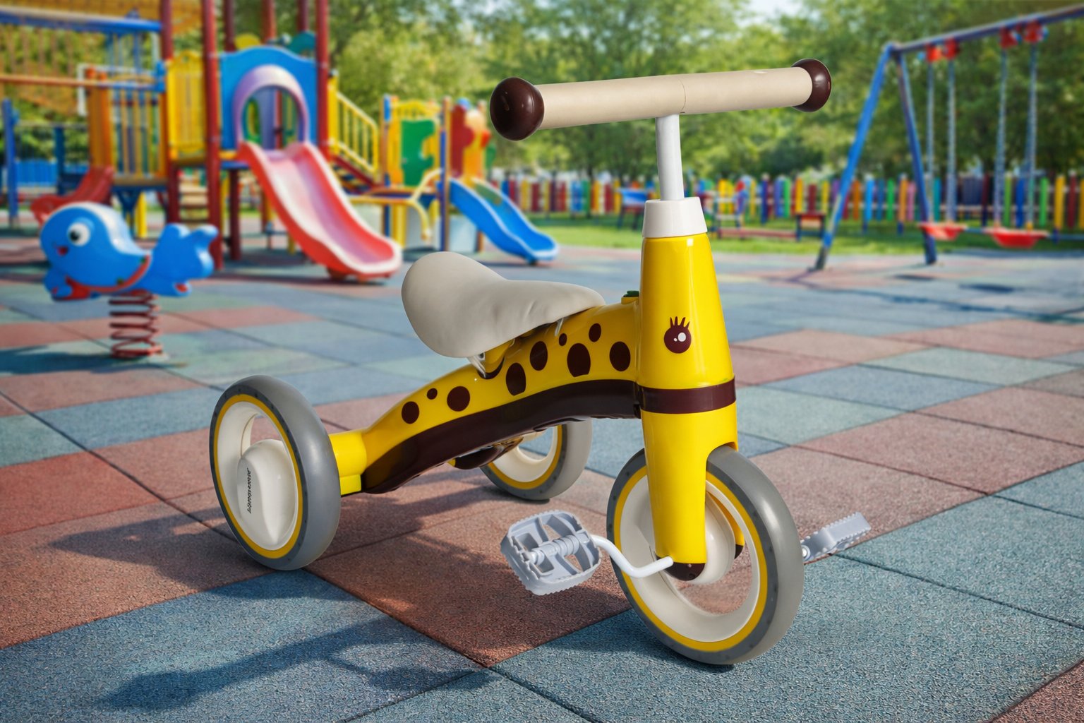 Дитячий триколісний велосипед Giraffe XT1688: Перший транспорт для маленьких мандрівників,Жовтий