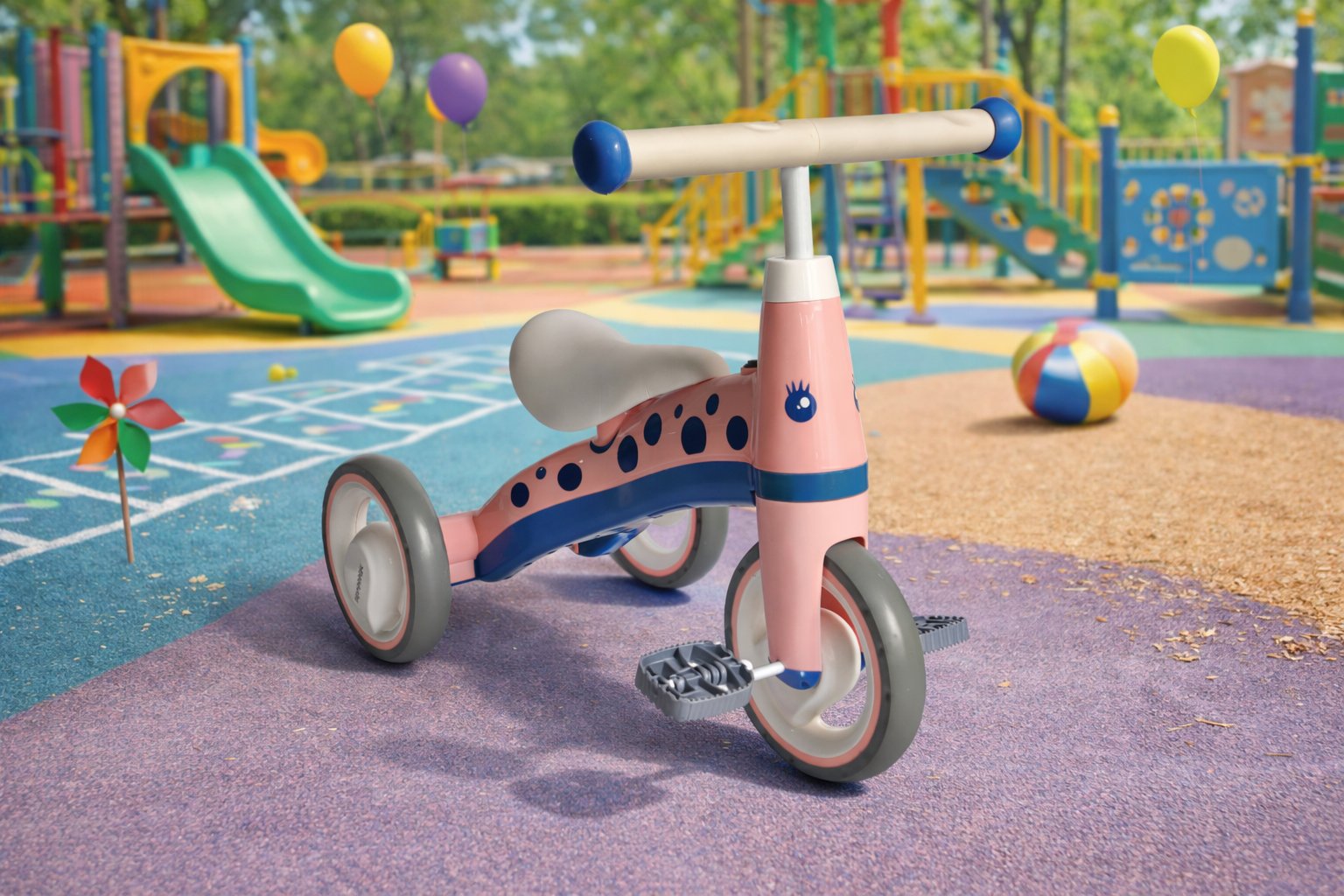 Дитячий триколісний велосипед Giraffe XT1688: Перший транспорт для маленьких мандрівників,Рожевий