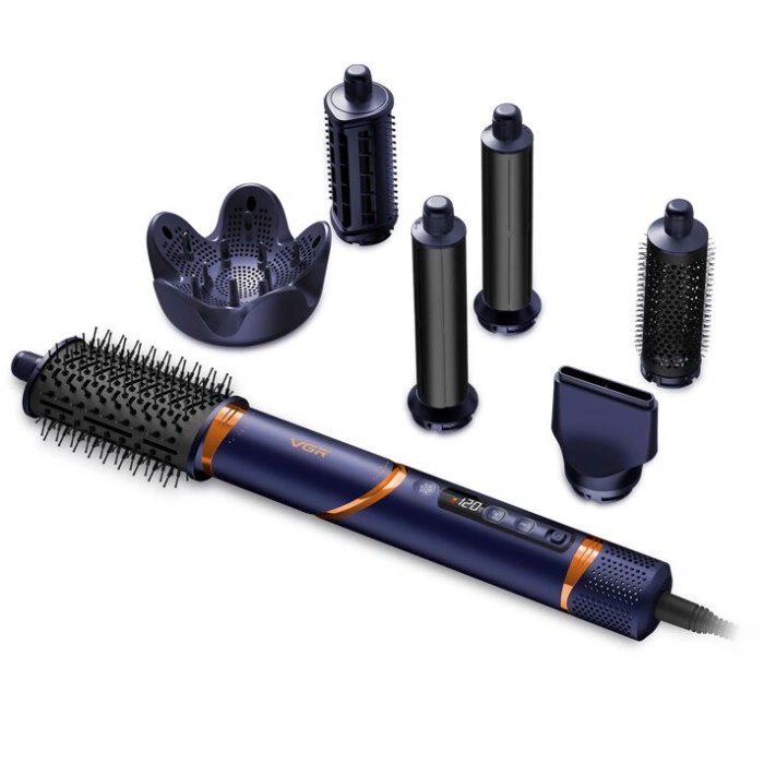 Фен-стайлер VGR 7 в 1 V-477 Professional: Ваша персональна салонна лабораторія,Синій