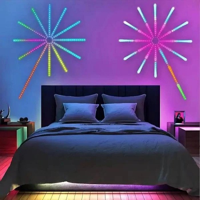 Декоративна LED-гірлянда «Феєрверк» (Bluetooth, RGB, 16 підсвіток)