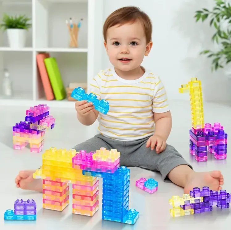 Конструктор «Magic Gummy Bloc»: яскраві сенсорні кубики для малечі (40 деталей)
