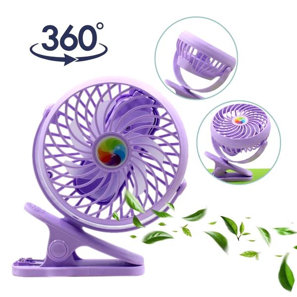 Портативний вентилятор Mini Fan на прищепці,Фіолетовий