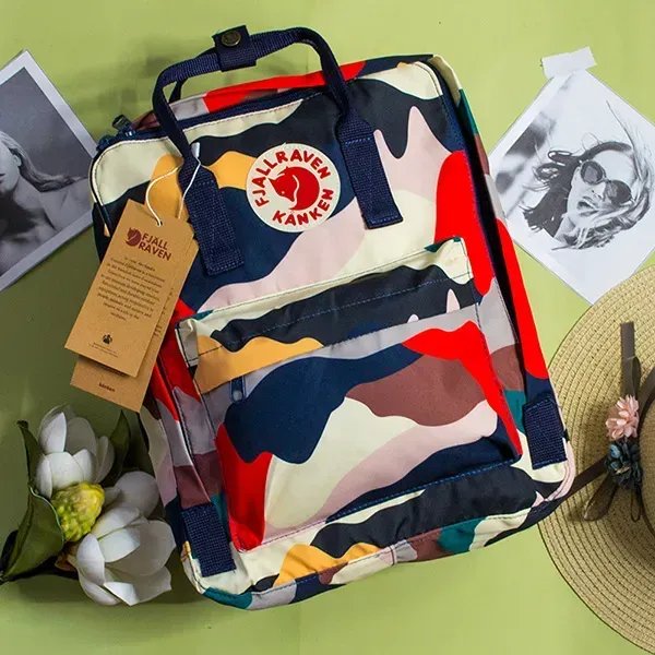Рюкзак-трансформер Fjallraven Kanken Art 16л (38х28х14 см) – Синьо-помаранчевий