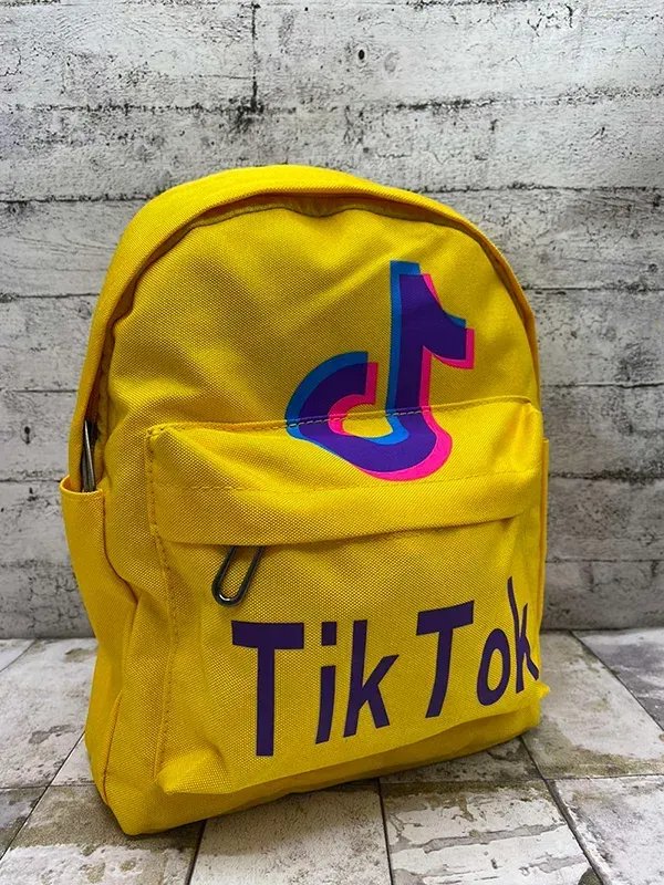 Модний дитячий рюкзак TikTok у яскравому жовтому кольорі