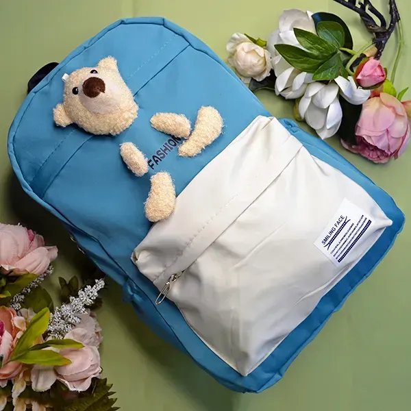Бірюзовий дитячий рюкзак з іграшкою Teddy Bear для прогулянок