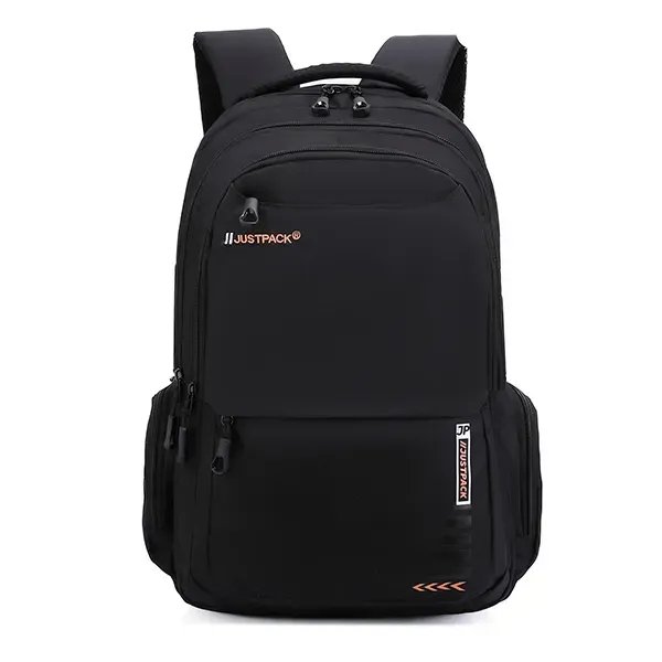 Чорний міський універсальний рюкзак Justpack з ортопедичною спинкою для ноутбука до 17 дюймів