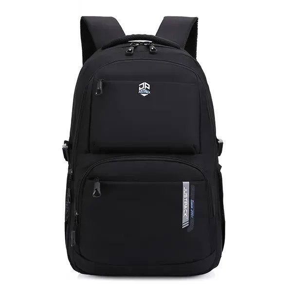 Чорний міський універсальний рюкзак Justpack з ортопедичною спинкою для ноутбука до 17 дюймів