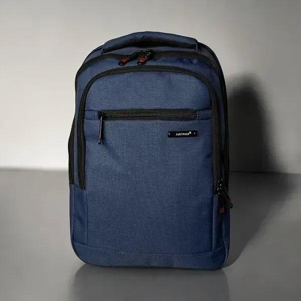 Синій місткий міський рюкзак Justpack з твердою спинкою для ноутбука до 17 дюймів