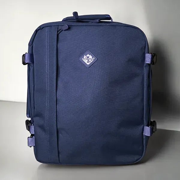Синій міський рюкзак-сумка Justpack 2 в 1 з довгим ременем та ортопедичною спинкою для ноутбука до 17 дюймів
