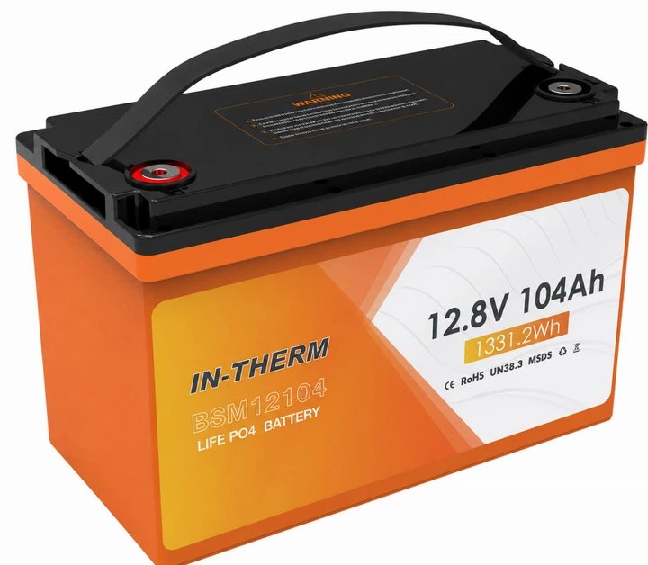 Літієвий акумулятор BLUESUN LiFePO4 (12.8 В, 104 А·год, 1331.2 Вт·год) з Bluetooth: Надійність, BMS та понад 4000 циклів ресурсу!