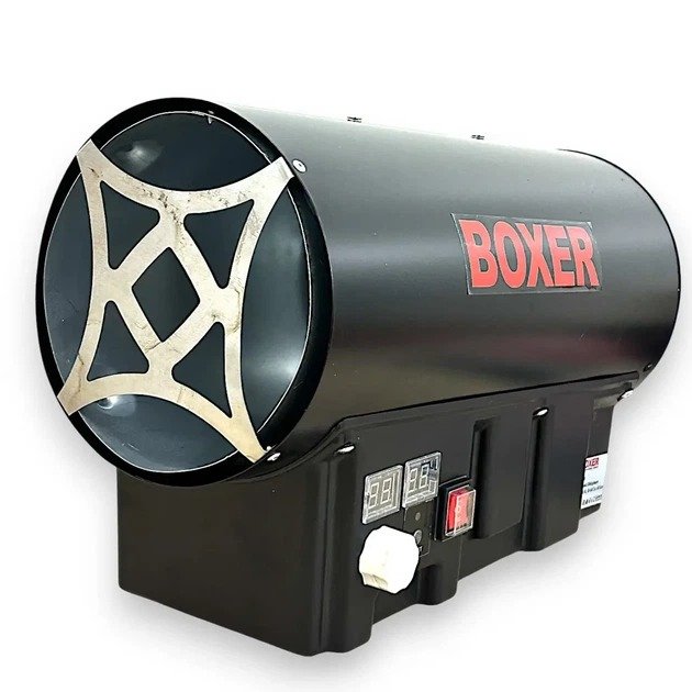 Промисловий газовий нагрівач (теплова гармата) BOXER BX-348, 40 кВт: Потужний обігрів зі шлангом та редуктором у комплекті!