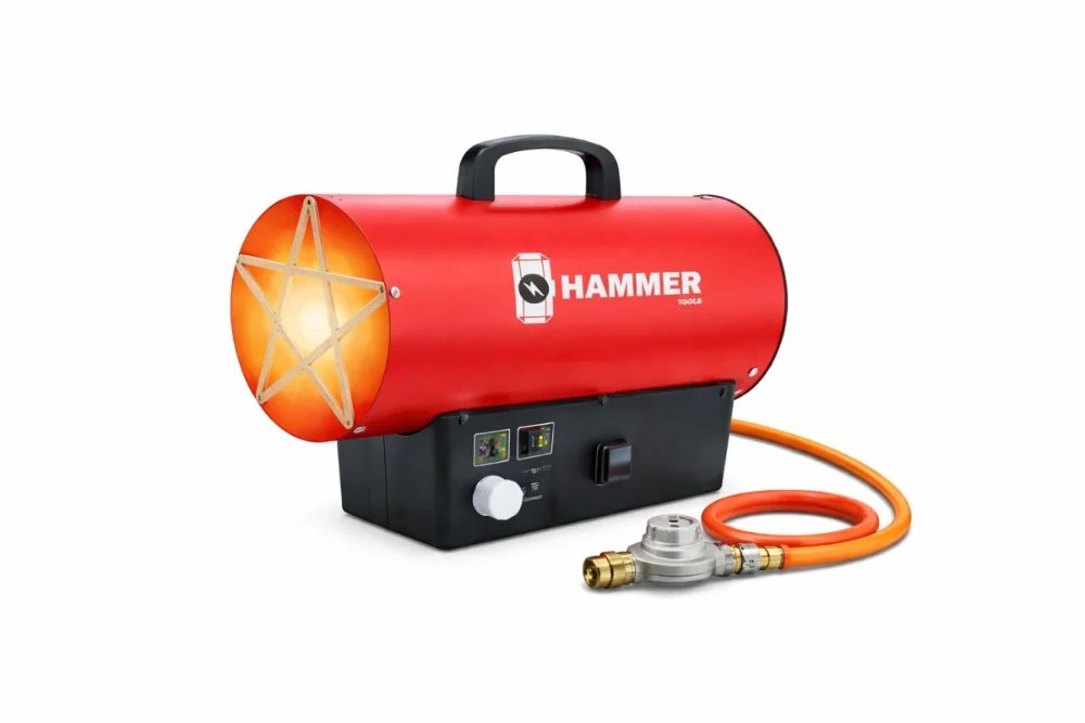 Газова теплова гармата HAMMER TOOLS HM-157, 25 кВт: Ефективний та швидкий обігрів великих приміщень і будівельних об'єктів!