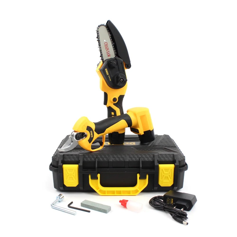 Акумуляторний набір 2в1 DeWalt (пила DCM150N + секатор DCMP240P1, 12V, 2 АКБ): Ефективний догляд за садом та дачею!