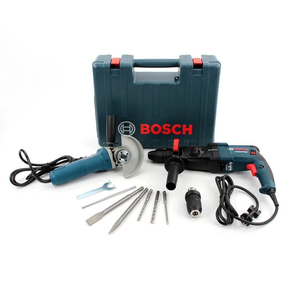 Мережевий набір 2в1 Bosch (перфоратор GBH 2-26 DRE + УШМ GWS 11-125, 1000 Вт, кейс): Надійне рішення для будівництва та ремонту!