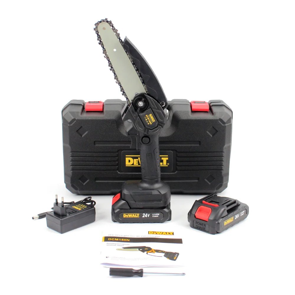 Акумуляторна міні-пила DeWalt DCM150N (24V, 5.0 А·год, шина 10 см): Компактний інструмент для точного різу!