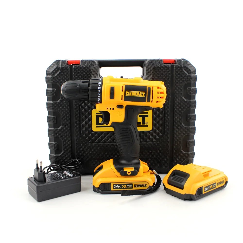 Акумуляторний шурупокрут DeWalt DCD771 (24V, 5.0 А·год) з набором інструментів: Професійна потужність та універсальність для будь-яких завдань!