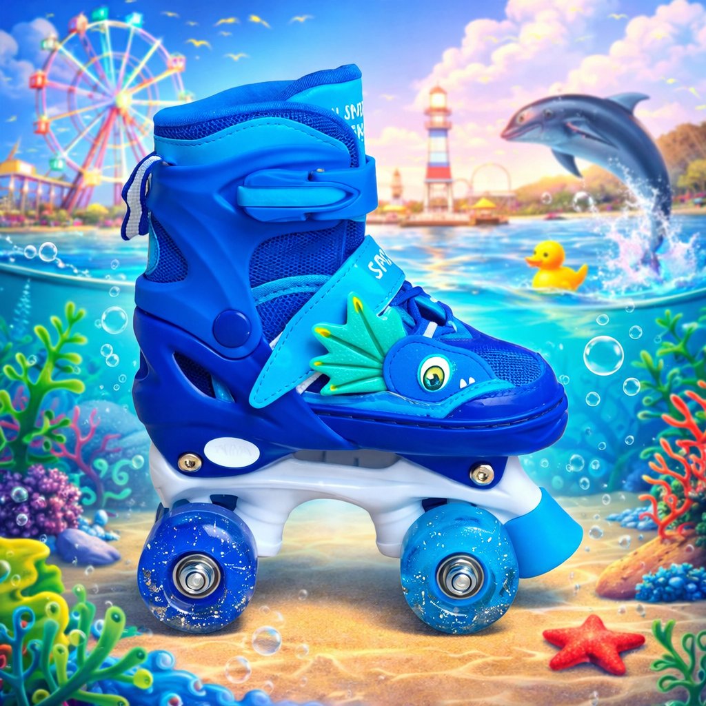 Дитячі розсувні ролики-квади Dino Sport 182: Стійкість, стиль та яскраве сяйво,Блакитні